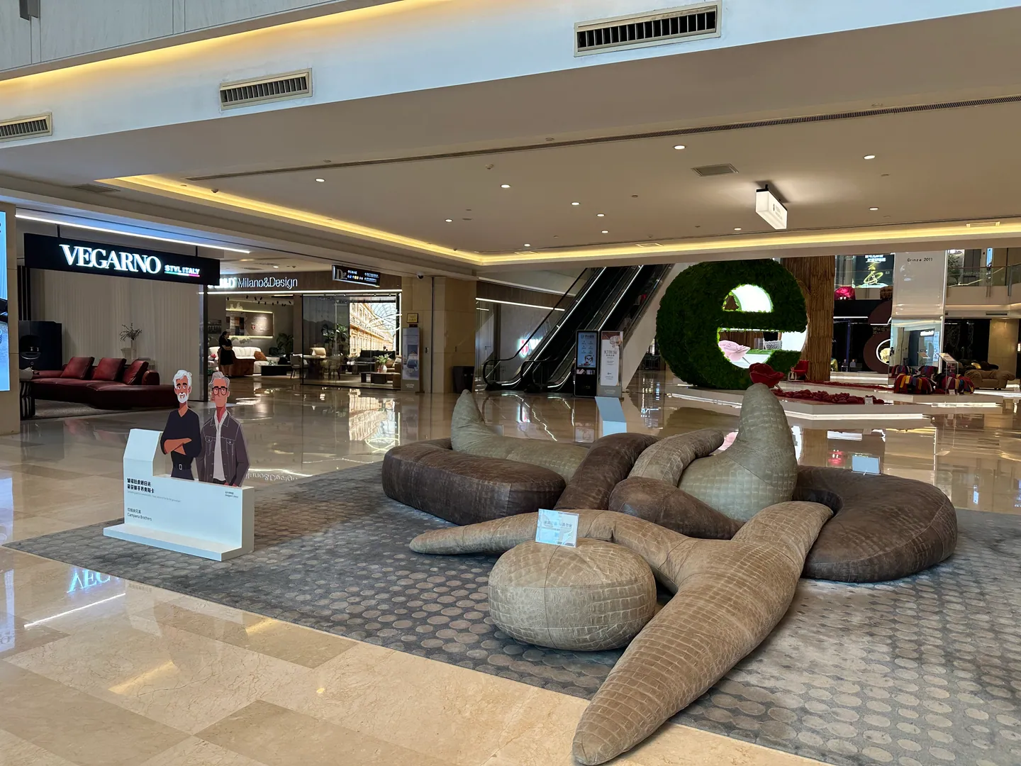 Large Foshan furniture showroom used for product comparison during a sourcing trip