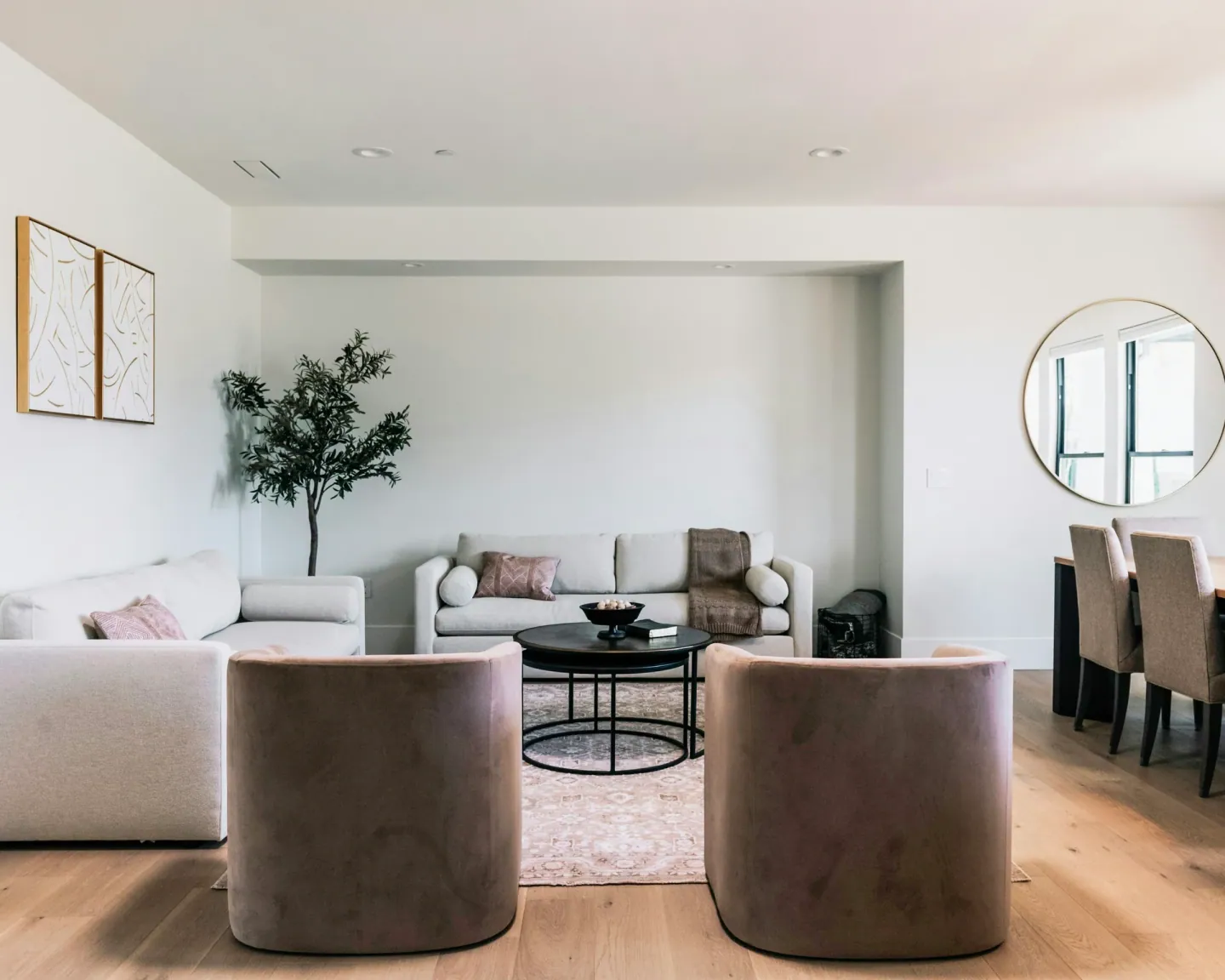 Complete villa living interior representing coordinated whole-home furniture sourcing from Foshan