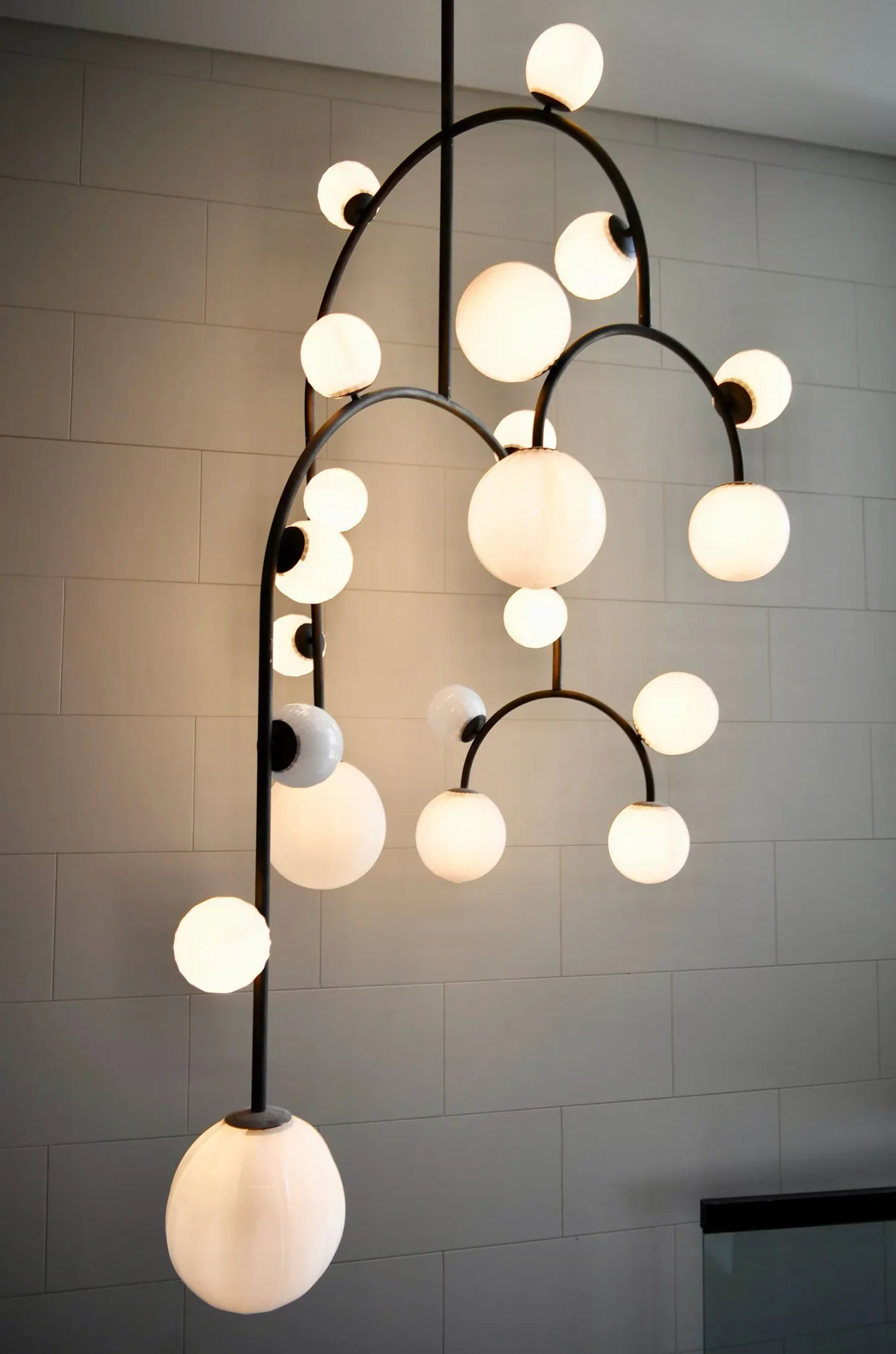 Sculptural decorative lighting for a custom residential interior